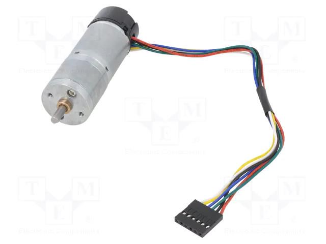 Motor: DC; with encoder,with gearbox; LP; 6VDC; 2.4A; 34rpm; 172: 1 POLOLU POLOLU-4828