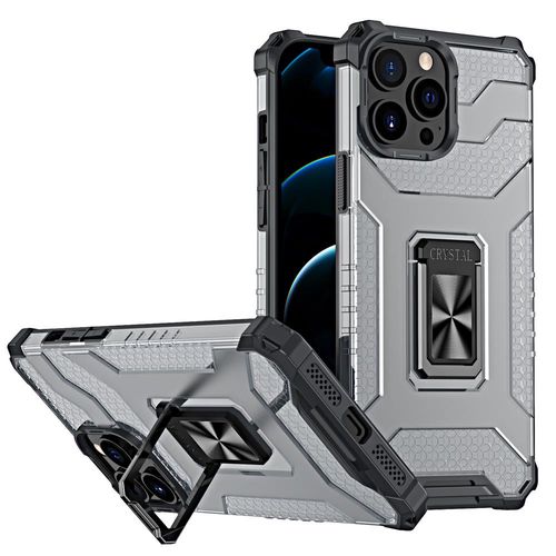 Crystal Ring Case Kickstand Tough Rugged Cover for iPhone 13 Pro black, Hurtel 9145576220658 9145576220658