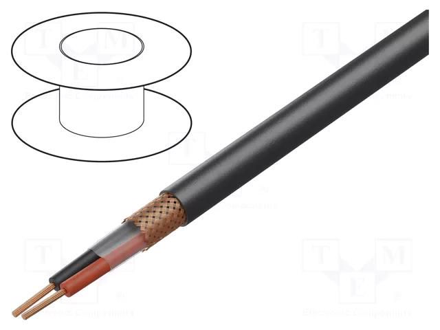 Wire: loudspeaker cable; 2x1mm2; stranded; OFC; black; -15÷70°C TASKER TAS-TSK1112