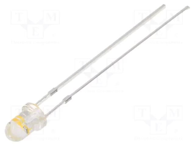 LED; white warm; 3mm; candle light effect; 4200÷5800mcd; 30°; 20mA OPTOSUPPLY OS2MDK3131A