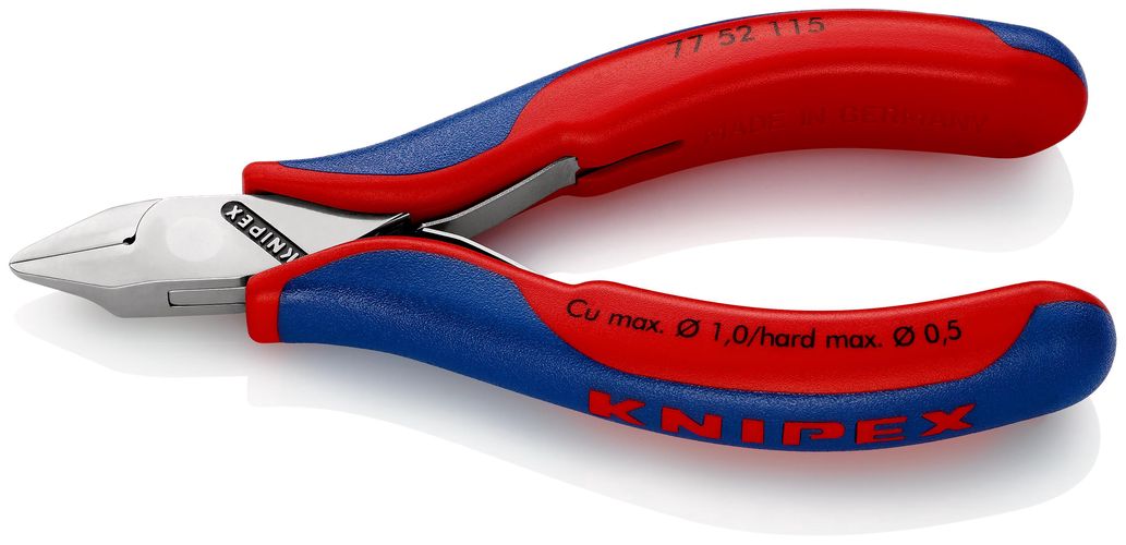 KNIPEX 77 52 115 Electronics Diagonal Cutter with box joint with multicomponent handles 115 mm 77 52 115 4003773040750