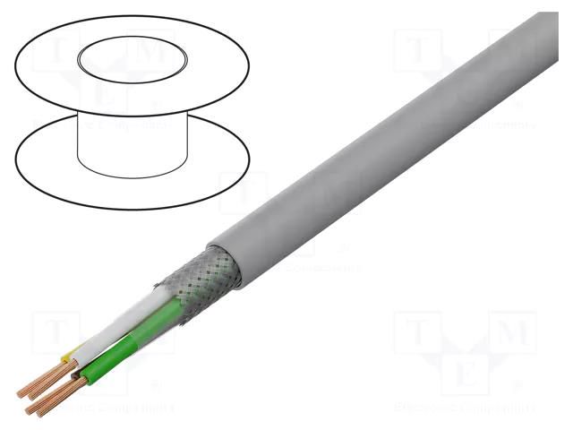 Wire; LiY-CY; 4x0.75mm2; shielded,tinned copper braid; PVC; grey HELUKABEL LIY-CY4X0.75