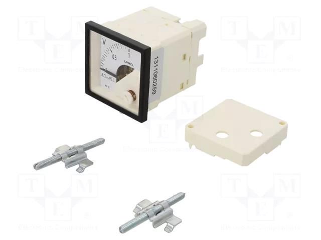 Voltmeter; on panel; VDC: 0÷1V; Class: 1.5; Umax: 600V; Length: 42mm LUMEL MA16N-A60100000A0