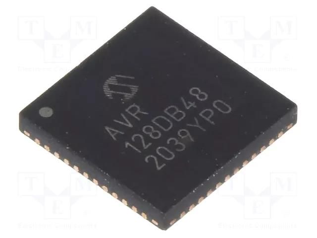 IC: AVR microcontroller; VQFN48; 1.8÷5.5VDC; Cmp: 3; AVR128; AVR-DA MICROCHIP TECHNOLOGY AVR128DB48-I/6LX