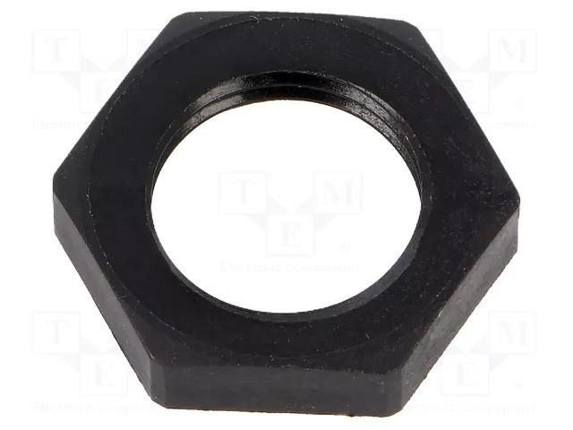 Nut; Thread: metric; polyamide; PMAFIX MN; -40÷105°C; black; 22mm PMA I-BMN-M16