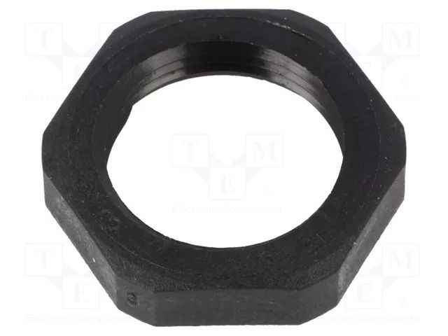 Nut; Thread: PG; polyamide; PMAFIX MN; black; 27mm; Thread: PG13,5 PMA I-BMN-13