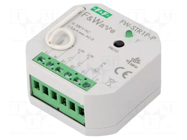 Blinds controller; flush mount; 100÷265VAC; IP20; F&Wave; 100m; 1W F&F FW-STR1P-P