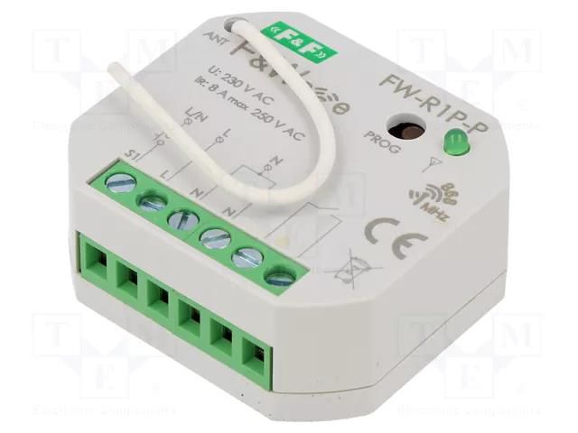 Relay; flush mount; 85÷265VAC; 85÷265VDC; 230VAC; NO; IP20; F&Wave F&F FW-R1P-P