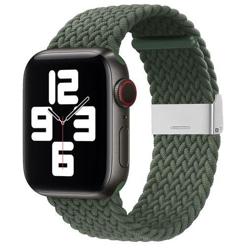 Braided Fabric Strap Bracelet Strap Fabric Band for Apple Watch 42 / 44 / 45 / 49 mm - Green, Hurtel 5907769336751 5907769336751