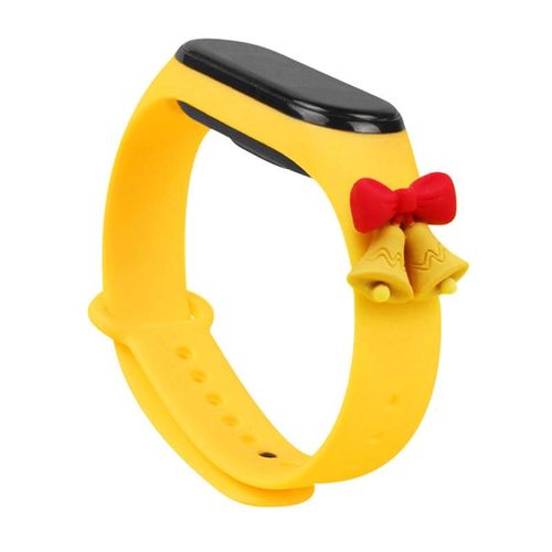 Strap Xmas Wristband for Xiaomi Mi Band 4 / Mi Band 3 Christmas Silicone Strap Bracelet Yellow (bells), Hurtel 5907769331107 5907769331107