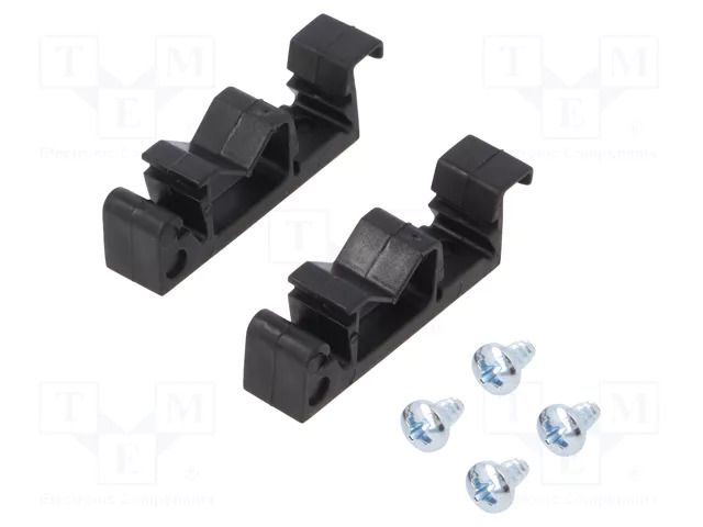 DIN rail mounting bracket; black; polyamide; Rail: TS35 HAMMOND HM-1427DINCLIP