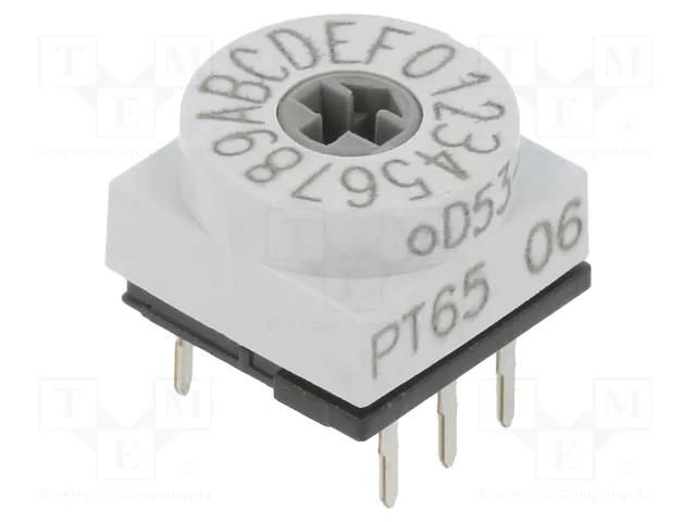 Encoding switch; HEX/BCD; Pos: 16; THT; Rcont max: 80mΩ; PT65 PTR HARTMANN PT65706H
