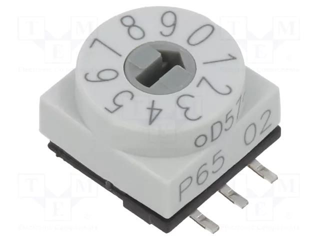 Encoding switch; DEC/BCD; Pos: 10; SMD; Rcont max: 80mΩ; P65 PTR HARTMANN P65SMT102H