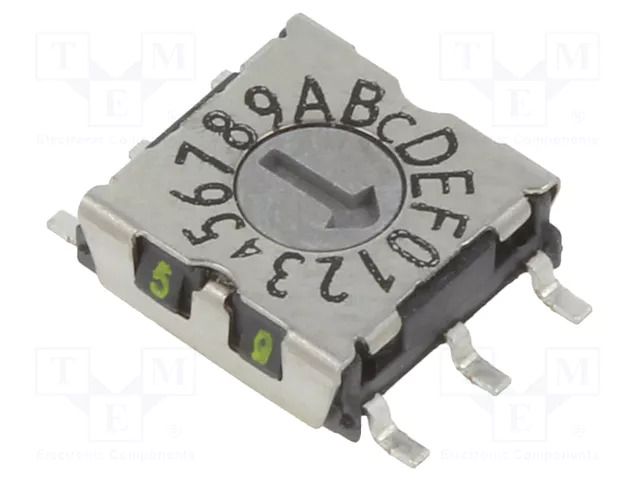 Encoding switch; HEX/BCD; Pos: 16; SMD; Rcont max: 80mΩ; 7x7x2.5mm PTR HARTMANN P25SMT103H