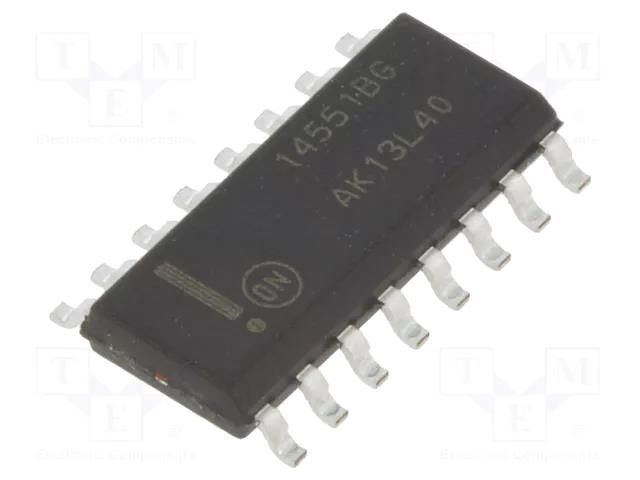 IC: analog switch; demultiplexer,multiplexer; Ch: 4; SO16; 3÷18VDC ONSEMI MC14551BDG