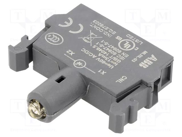 Illuminating unit; 22mm; Illumin: LED; front; 60VAC; yellow; 60VDC ABB MLBL-03Y
