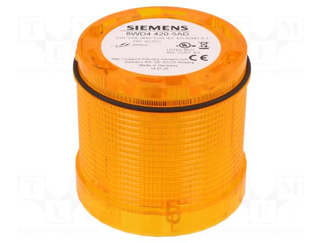 Module: light signaller; yellow; LED; 24VDC; 24VAC; IP65; 8WD44 SIEMENS 8WD4420-5AD