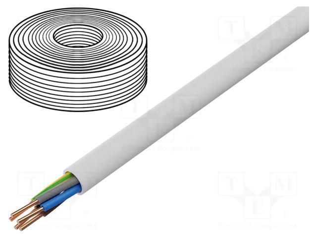 Wire; YDY; 5G1.5mm2; round; wire; Cu; PVC; white; 450V,750V; 100m  YDY5X1.5