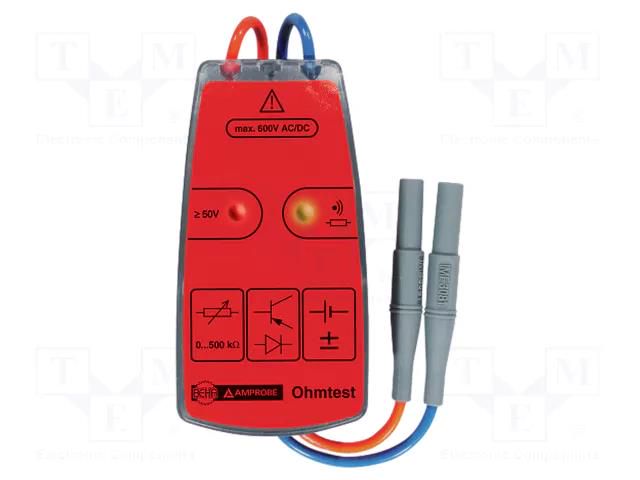 Tester: wire continuity; VAC: 50÷600V; VDC: 50÷600V; 0Ω÷500kΩ BEHA-AMPROBE 9072-D