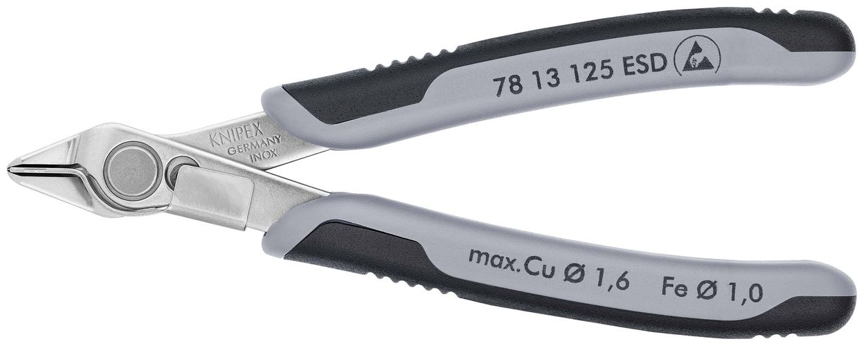 KNIPEX 78 13 125 ESD Electronic Super Knips® ESD with multi-component handles 125 mm 78 13 125 ESD 4003773025153