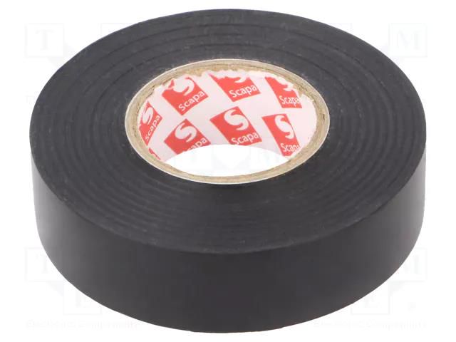 Tape: electrical insulating; W: 19mm; L: 25m; Thk: 0.15mm; black SCAPA SCAPA-6022-19/25BK