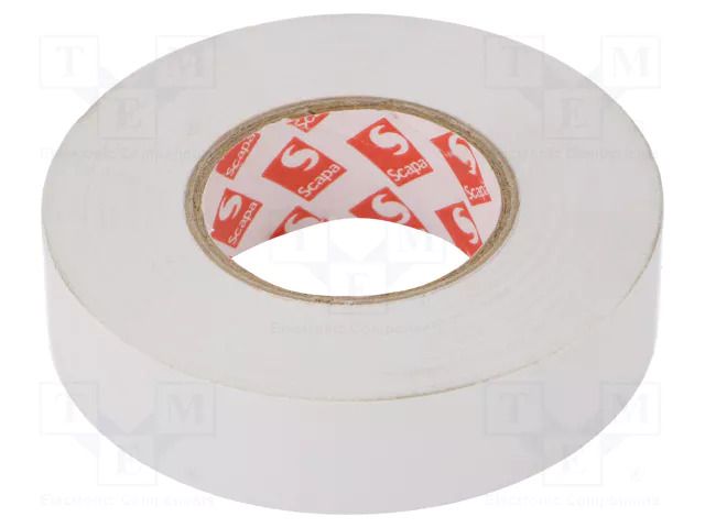 Tape: electrical insulating; W: 19mm; L: 33m; Thk: 0.13mm; white SCAPA SCAPA-2702A-19/33W
