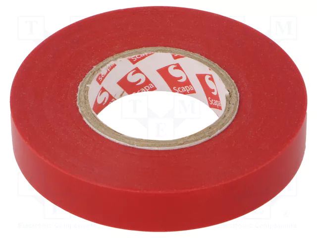 Tape: electrical insulating; W: 12mm; L: 25m; Thk: 0.13mm; red; 180% SCAPA SCAPA-2702A-12/25R