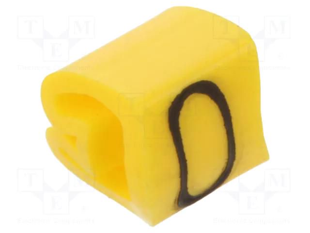Markers; Marking: 0; 1.3÷3mm; PVC; yellow; -30÷80°C; leaded; CLI C WEIDMÜLLER WM-0252111502