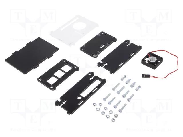 Enclosure: for computer; Raspberry Pi 4 B; plastic; black; X: 91mm  GRL-14776