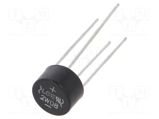 Bridge rectifier: single-phase; Urmax: 800V; If: 2A; Ifsm: 50A; WOM LUGUANG ELECTRONIC 2W08-LGE