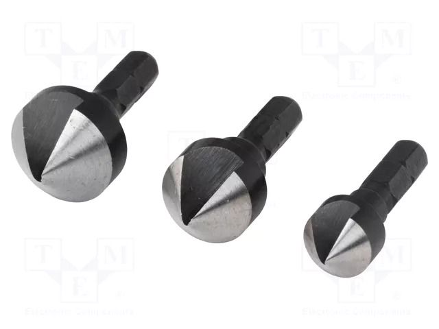 Countersink; 12mm,16mm,19mm; wood,metal,plastic; 3pcs; hexagonal WOLFCRAFT WF2584000