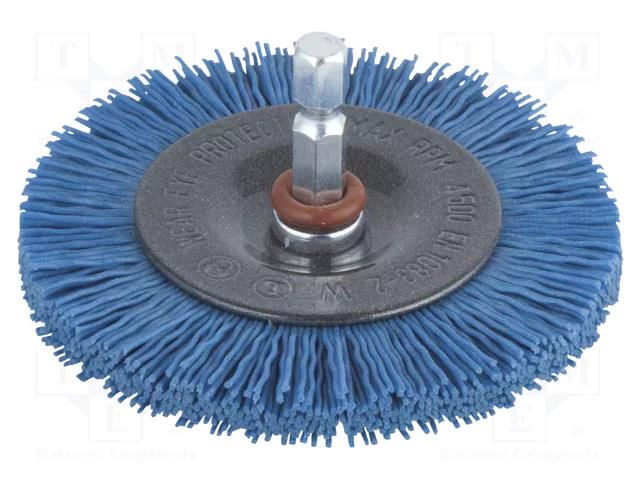 Wheel brush; 75mm; Mounting: 1/4",hexagonal; wire; W: 10mm WOLFCRAFT WF2726000