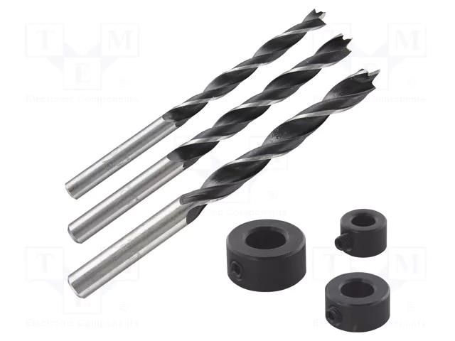 Drill set; blister; for dowel connections,wood,chipboard; 3pcs. WOLFCRAFT WF2730000