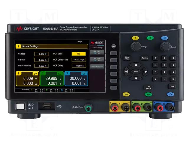 Power supply: programmable laboratory; Ch: 3; 0÷6VDC; 0÷5A; 0÷1A KEYSIGHT EDU36311A