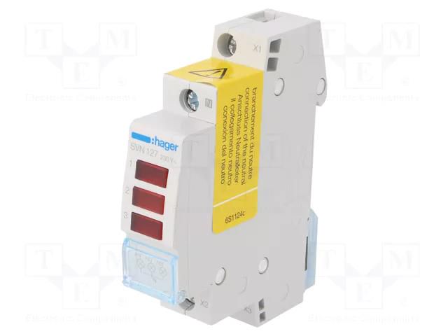 Module: voltage indicator; 230VAC; IP20; for DIN rail mounting HAGER SVN127