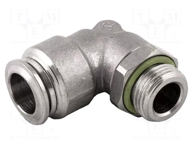 Push-in fitting; angled; -0.99÷20bar; nickel plated brass AIGNEP 70116-6-1/8