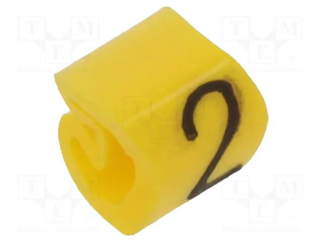 Markers; Marking: 2; 1.3÷3mm; PVC; yellow; -30÷80°C; leaded; CLI C WEIDMÜLLER WM-0252111508