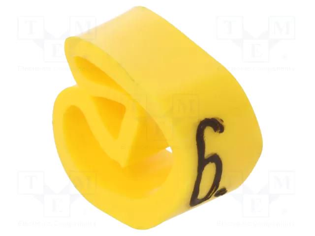 Markers; Marking: 6; 4÷10mm; PVC; yellow; -30÷80°C; leaded; CLI C WEIDMÜLLER WM-0251311520