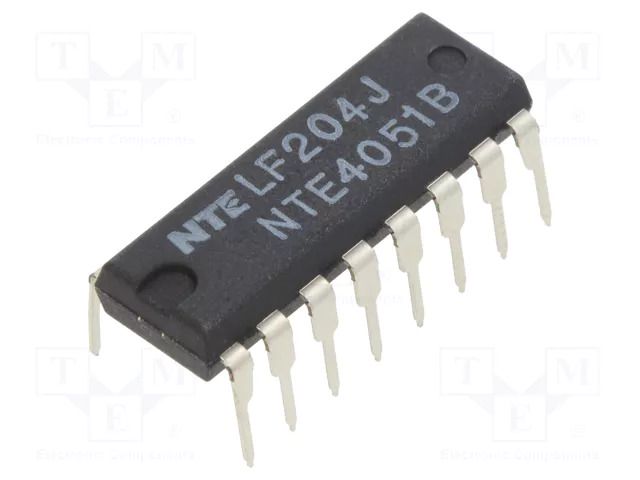 IC: analog switch; demultiplexer,multiplexer; Ch: 8; DIP16; 600uA NTE Electronics NTE4051B