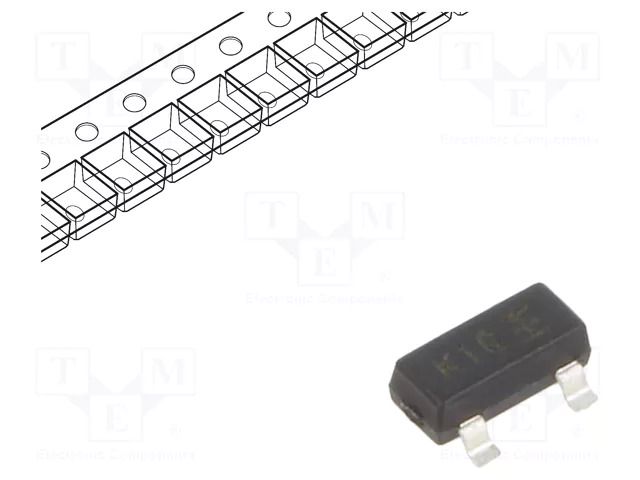 Transistor: NPN; bipolar; 45V; 0.1A; 310mW; SOT23 DIODES INCORPORATED BC847A-7-F
