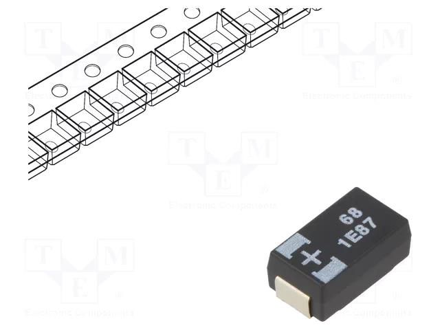 Capacitor: tantalum-polymer; 68uF; 25VDC; 1400mA; SMD; POSCAP TQC PANASONIC 25TQC68MYF