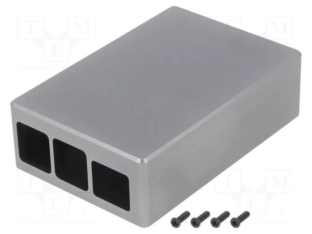 Enclosure: for computer; Raspberry Pi 4 B; aluminium; grey GOTHENBURG DESIGN GTH-15822