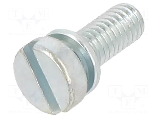 Screw; with washer; M3x8; 0.5; Head: cheese head; slotted; 0,8mm BOSSARD B3X8/BN375