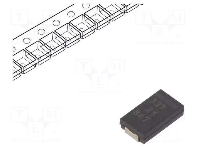 Capacitor: polymer; low ESR; 330uF; 2VDC; V; 2917; ESR: 6mΩ; SMD; ±20% KEMET A700V337M002ATE006