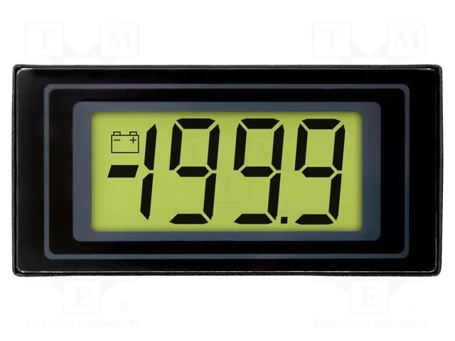 Voltmeter; digital,mounting; 0÷200mV; on panel; snap fastener LASCAR DPM125-BL