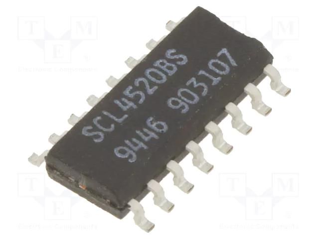 IC: digital; binary up counter; Ch: 2; CMOS; SMD; SO16; 3÷18VDC NTE Electronics NTE4520BT