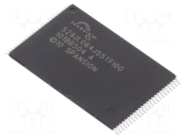 IC: FLASH memory; 64MbFLASH; CFI,parallel; TSOP48; parallel INFINEON (CYPRESS) S29JL064J55TFI000