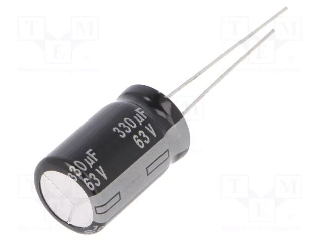 Capacitor: electrolytic; low ESR; THT; 330uF; 63VDC; Ø12.5x20mm PANASONIC EEUEB1J331