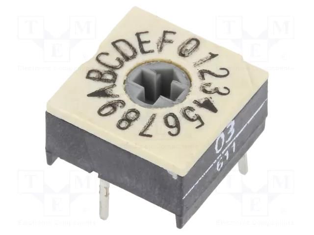 Encoding switch; HEX/BCD; Pos: 16; THT; Rcont max: 100mΩ; P60 PTR HARTMANN P60ATHR703H