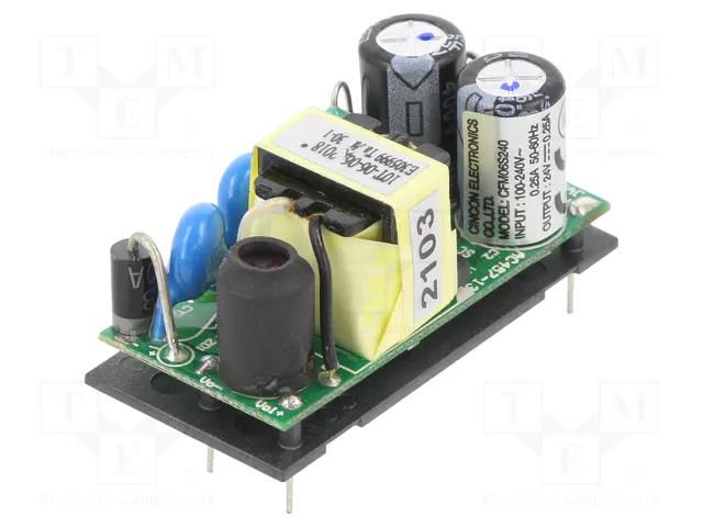 Converter: AC/DC; 6W; Uin: 90÷264VAC,120÷370VDC; Uout: 24VDC; 83% CINCON CFM06S240